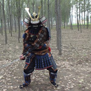 Japanese Warring States General Warrior Helmet Replica with Metal Ornaments, Wearable Film Prop