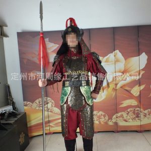 Ancient Chinese-Style Soldier Armor Stage Costume, Metal Prop Armor for Film and Performance