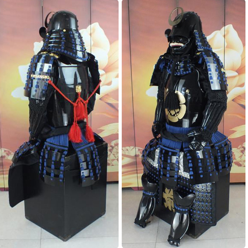 Japanese Warrior Helmet Replica Black Iron Film Prop Armor Display Ornament - Image 2