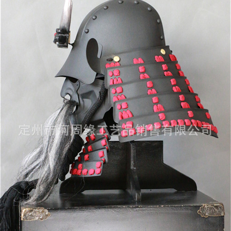 Japanese Kabuto-Style Helmet Replica, Iron Construction, Film and Television Prop - Image 3