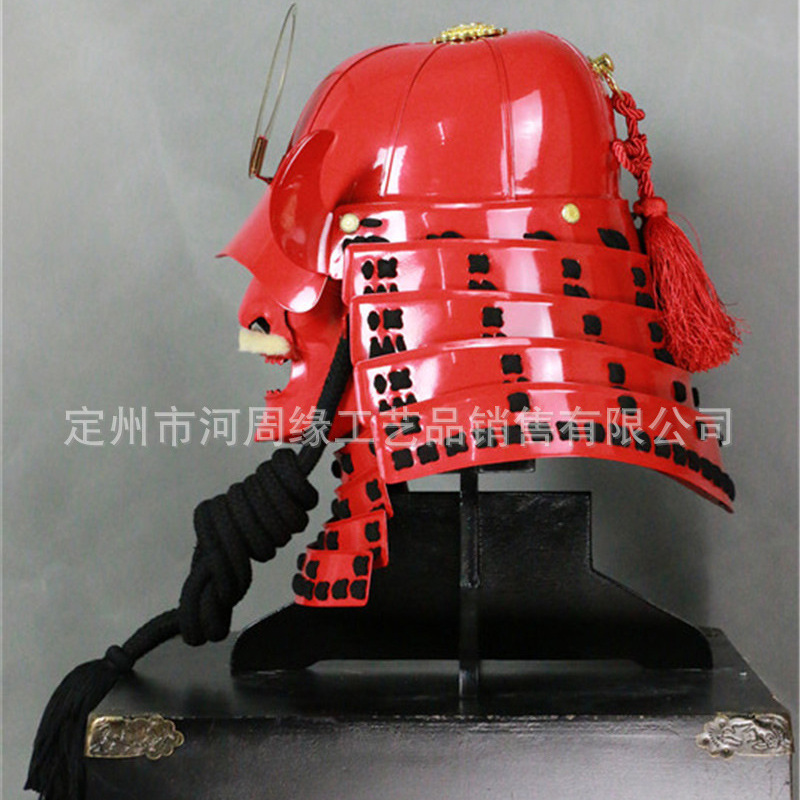 Takeda Shingen-style Japanese Armor Set with Helmet, Red Classical Stage Replica - Image 3