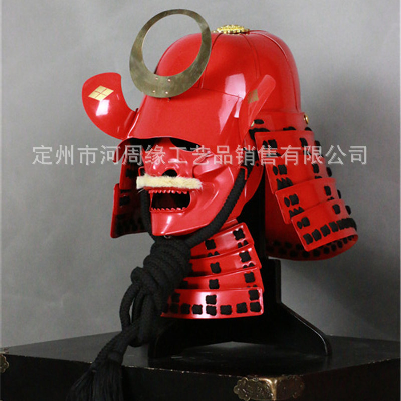 Takeda Shingen-style Japanese Armor Set with Helmet, Red Classical Stage Replica - Image 2