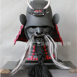 Japanese Kabuto-Style Helmet Replica, Iron Construction, Film and Television Prop