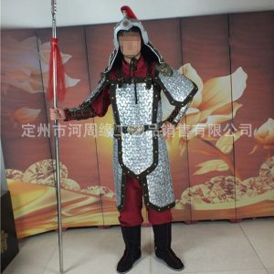 Chinese Ancient Warrior Armor Battle Robe Film Costume Replica, Iron Construction, Classical Style