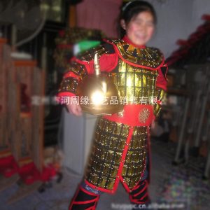 Golden Alloy Children's Armor Replica, Chinese & Japanese Film Prop Style