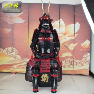 Japanese Black Wrinkle Armor Film & TV Prop Replica, Iron Construction, Classical Style