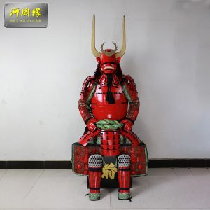 Red Daxi Japanese Warring States Warrior Armor Helmet Wearable Film Prop