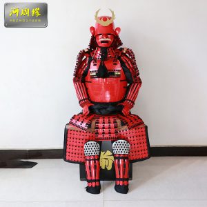 Red Japanese Warring States-Style Wearable Samurai Armor Replica Film Prop