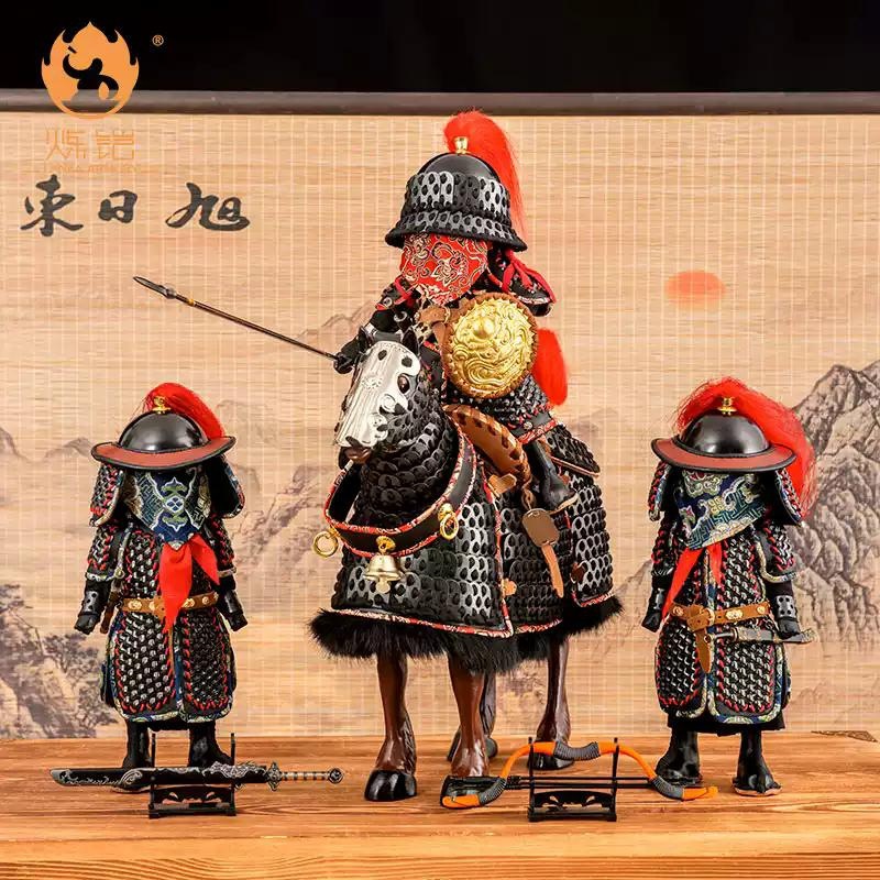 Antique-Style Metal Figurine Set: Heavenly Martial General & Jinyiwei Cavalry Desktop Ornament - Image 2