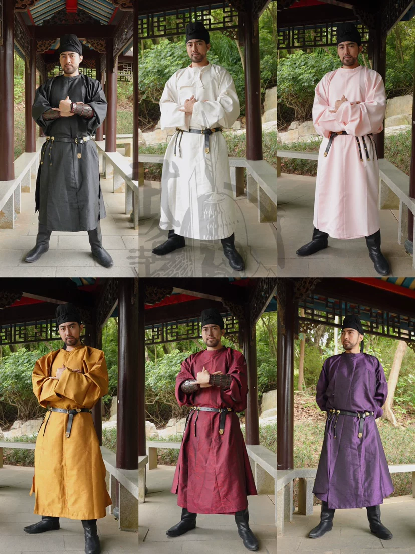 Black round-collar robe officer round-collar robe Tang round-collar robe general round-collar robe black clerk round-collar robe - Image 3