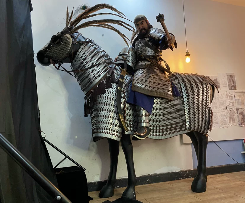Fully armored cavalry horse armor horse barding Iron Pagoda (Tiefutu) cataphract heavy-cavalry horse armor linked horse cataphract armor - Image 4