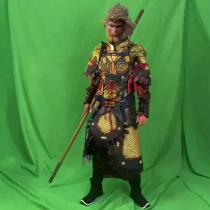 Made-to-Order Black Myth Wukong Cosplay Armor, Mountain-Pattern Replica Split Metal-Look Wearable Set