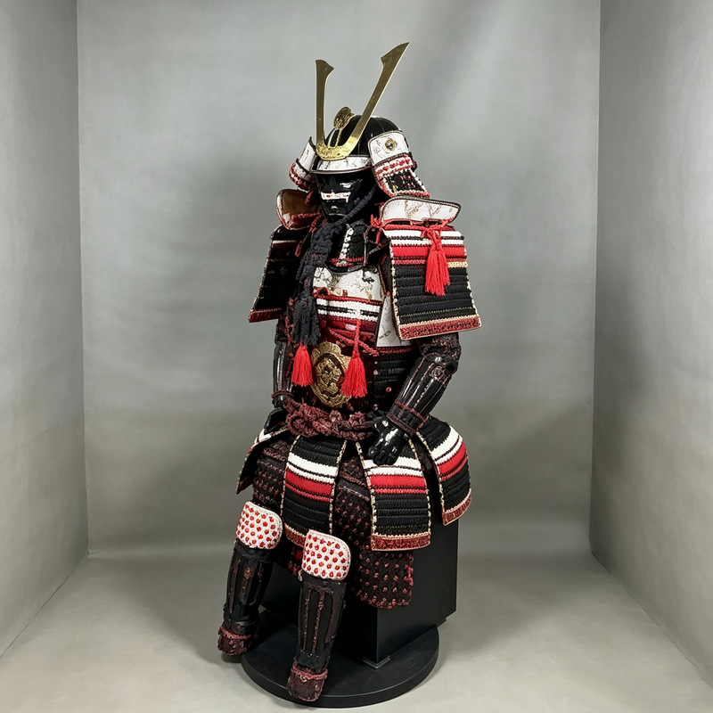 Japanese-style Warring States Samurai Armor, Black-Gold-Red Wearable Replica for Display and Film Props - Image 3