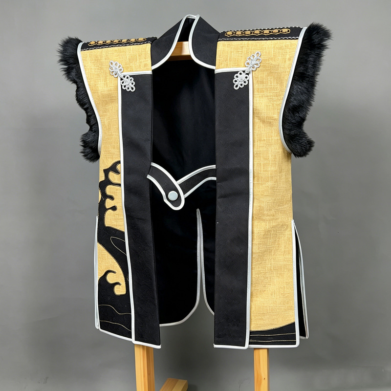 Chinese-Style Patchwork Buckle Vest, Japanese Sengoku-Style Sleeveless Jinbaori for Cosplay - Image 2