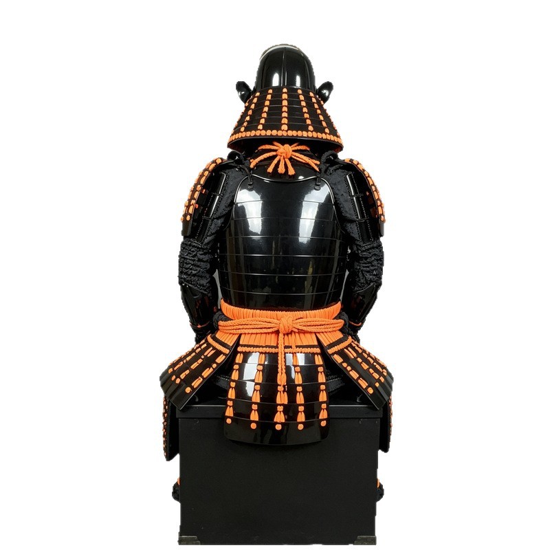 Japanese-style Samurai Armor Set, Orange and Black, Iron Construction, Display Armor for Role-Playing Venues - Image 5