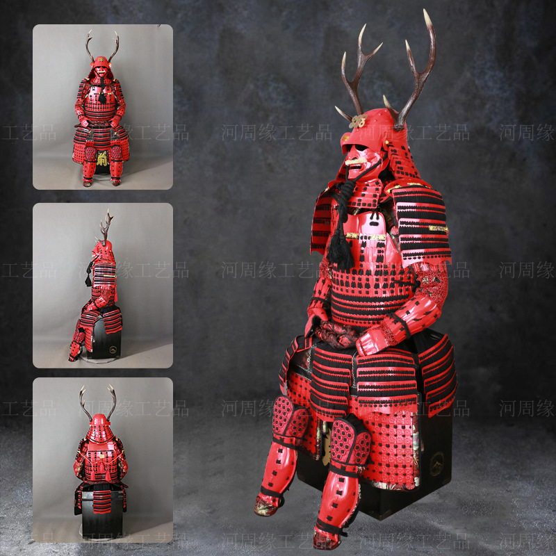 Life-Size Wearable Japanese Samurai Armor Replica, Red Classical Style, Film Prop and Display Suit - Image 2