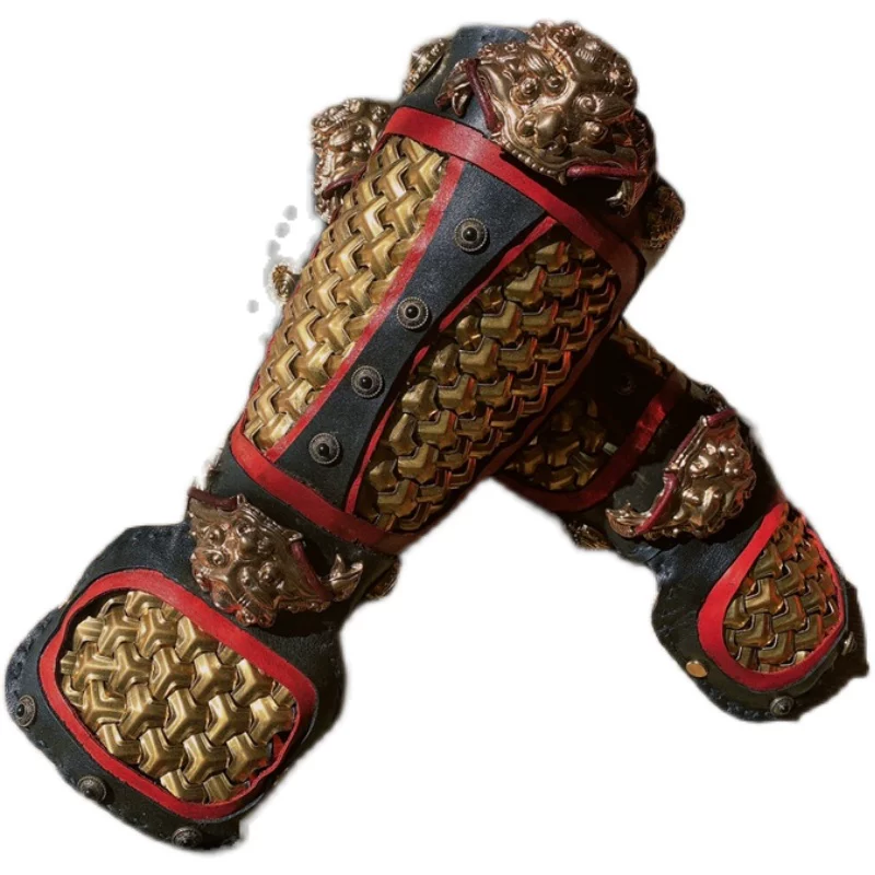 Mountain-pattern armor handmade wrist guards, armor wrist guards cowhide mountain-pattern wrist guards - Image 3