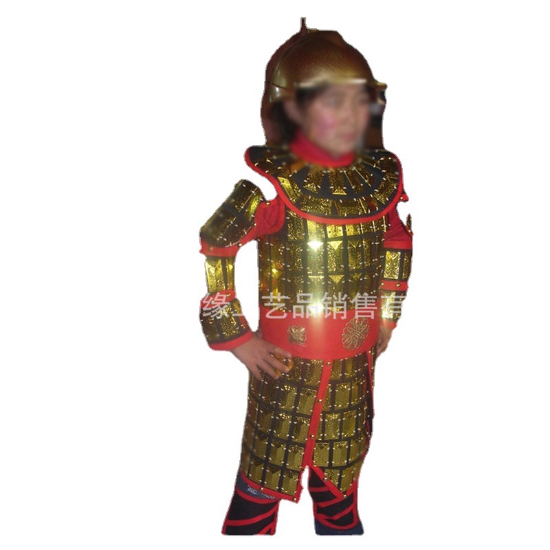 Golden Alloy Children's Armor Replica, Chinese & Japanese Film Prop Style - Image 5