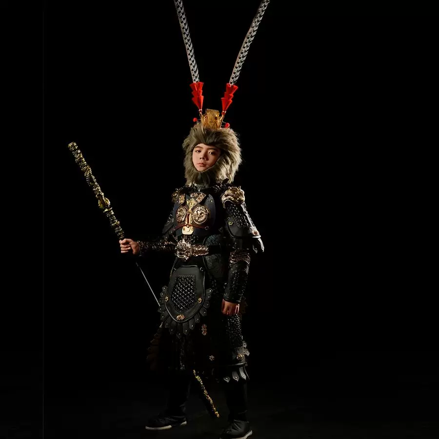 New Kids Black Myth Wukong Armor Cosplay Set, Wearable China-Chic Full Armor for Children - Image 3