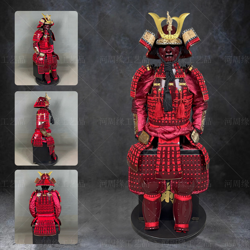 Custom-Made Red Large Wearable Warrior Armor Set, Iron Construction, Film and Television Prop Costume - Image 2