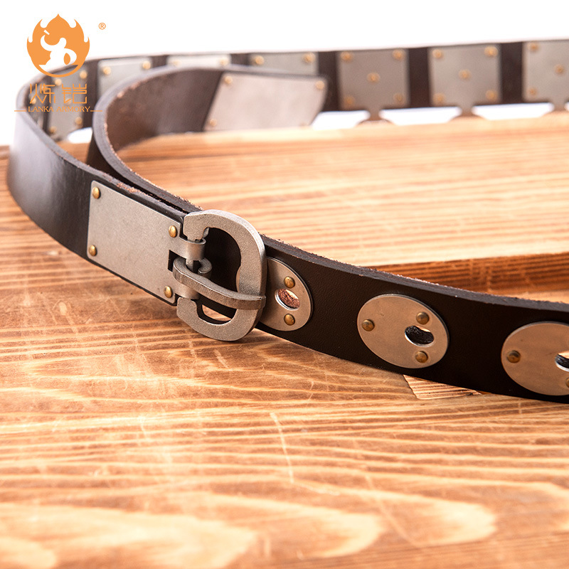 Ming-Style Carved Double-Tailed Leather Belt, Hanfu Accessory, Genuine Leather, Handmade - Image 2