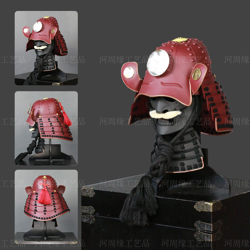 Japanese-Style Samurai Kabuto Helmet Ornament Handmade Metal Craft Display Replica - Image 2