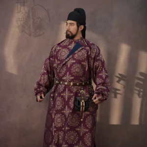 Restored baoxiang brocade round-collar robe purple baoxiang brocade round-collar robe Tang round-collar robe