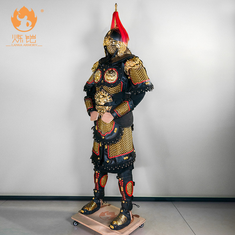 Chinese Mountain Pattern Chainmail Armor Suit Wearable Golden General Stage Film Replica - Image 4