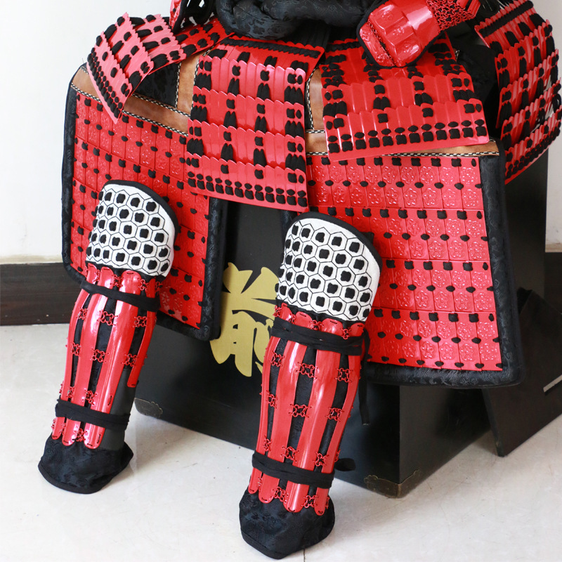 Wearable Japanese Samurai Armor Body Suit, Red Classical Style, Iron Construction, Display Replica - Image 2