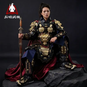 Polu Lamellar Metal Battle Armor Full Set, Ancient-Style Wearable Cosplay Armor