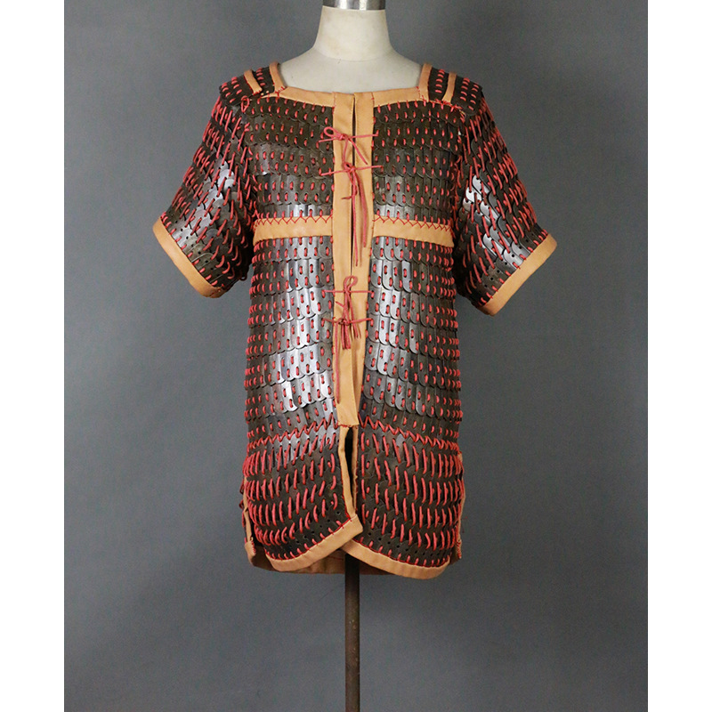 Children's Stage Performance Battle Robe Costume Armor, Red Classical Style, Iron Construction - Image 3