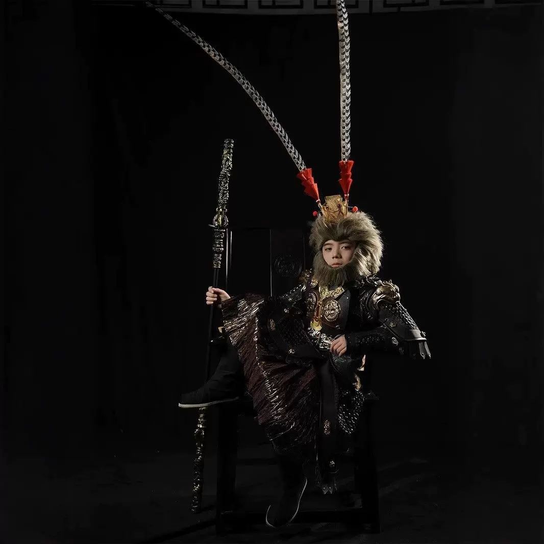 New Kids Black Myth Wukong Armor Cosplay Set, Wearable China-Chic Full Armor for Children - Image 5