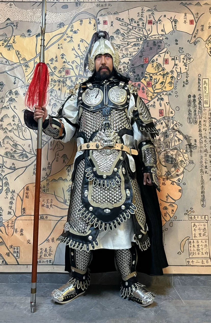 Yelu Jiege silver-gilt mountain-pattern armor silver-gilt mountain-pattern armor general silver armor silver helmet and armor - Image 3