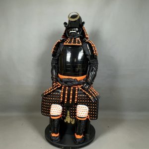 Japanese-style Samurai Armor Set, Orange and Black, Iron Construction, Display Armor for Role-Playing Venues