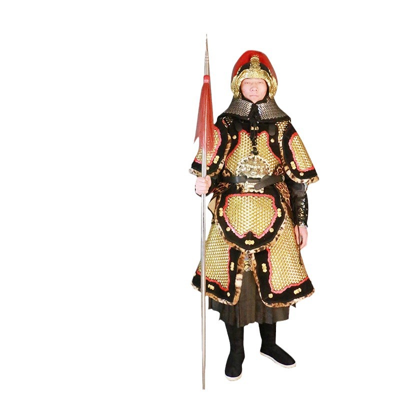 Ancient Chinese General Armor Performance Suit, Qin-Han Style War Robe, Stainless Steel Replica - Image 5
