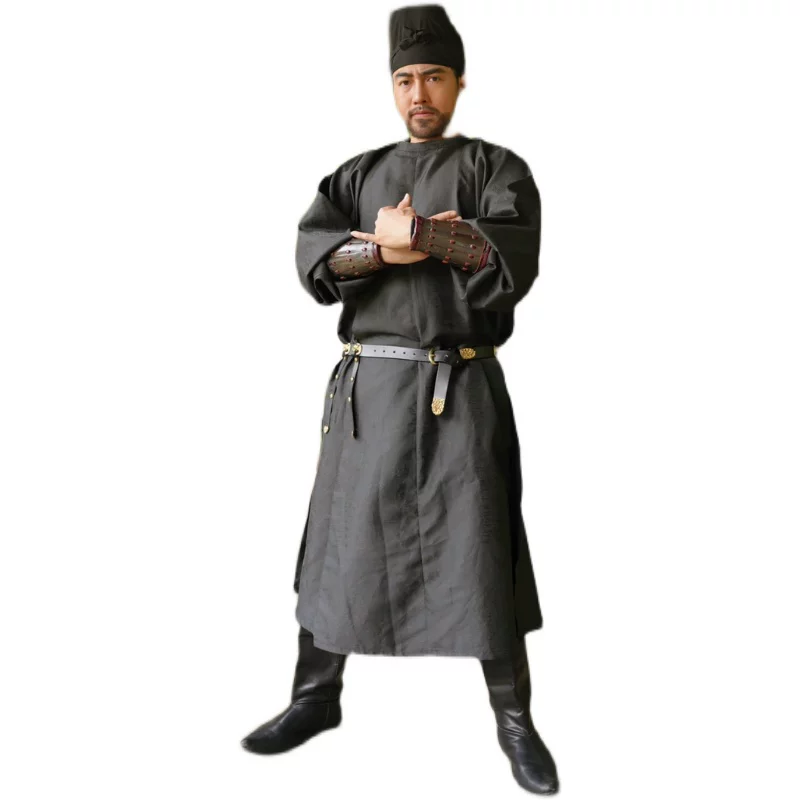 Black round-collar robe officer round-collar robe Tang round-collar robe general round-collar robe black clerk round-collar robe - Image 4