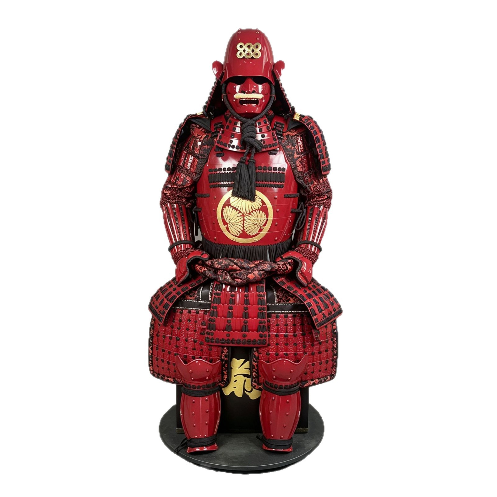 Red-painted Japanese-style Samurai Armor Replica Iron Warrior Suit for Restaurant Bar Display and Stage Props - Image 5