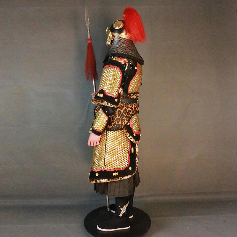 Ancient Chinese General Armor Performance Suit, Qin-Han Style War Robe, Stainless Steel Replica - Image 3