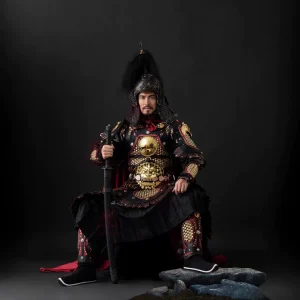Tang-Ming Mountain-Pattern Split Armor, New China-Chic Wearable Metal General Armor