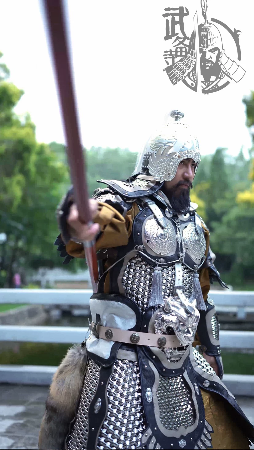 Mingguang armor Xue Rengui silver armor electroplated silver metal armor silver helmet and armor silver armor mingguang - Image 3
