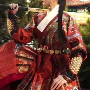 Ming Python Robe / Feiyufu / Jinyiwei Carved Metal Leather Belt, Hanfu Matching Accessory