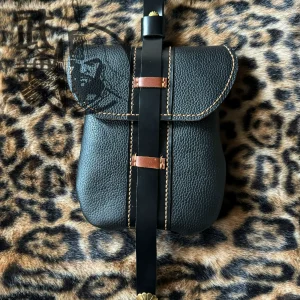 Diexie bag Tang diexie bag black Hanfu bag cowhide Hanfu bag ancient cowhide bag
