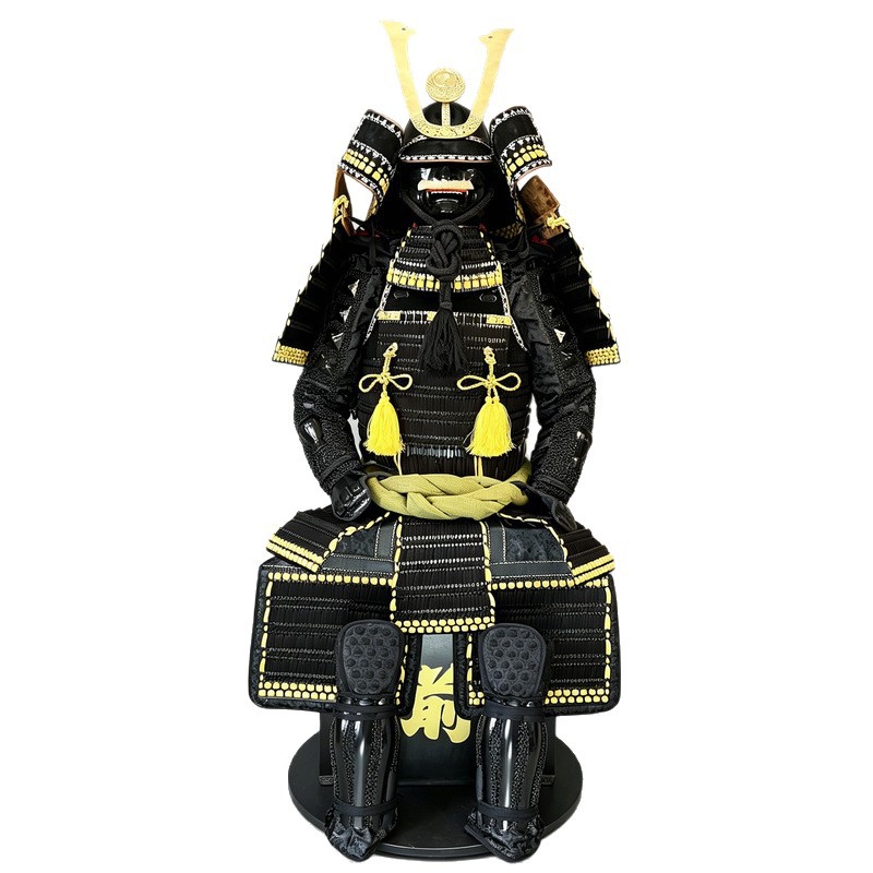 Japanese-Style Full-Body Samurai Armor Replica, Gold-Plated Iron Display Armor with Front Pocket - Image 5