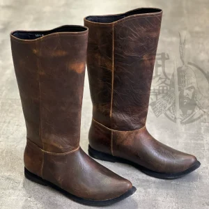 Pure-leather Hanfu distressed cowhide boots distressed cowhide boots armor distressed cowhide boots crazy-horse leather boots