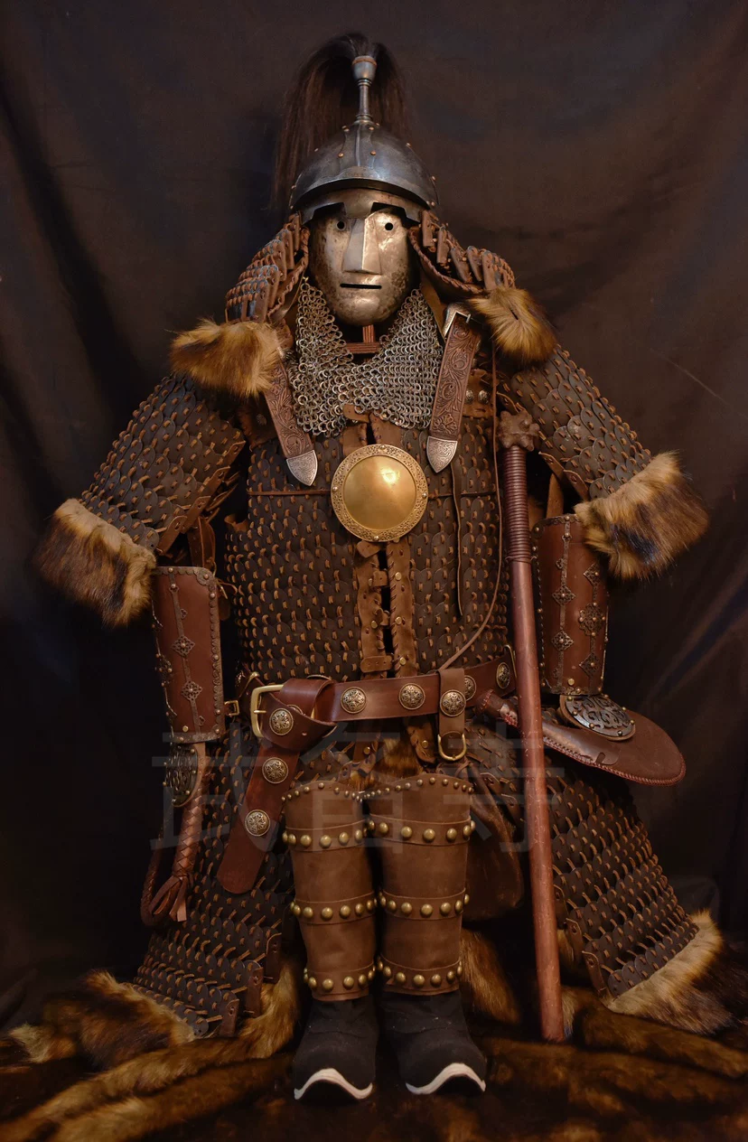 Premium Mongol-Yuan style cowhide front-open lamellar realistic premium Mongol-Yuan lamellar - Image 3