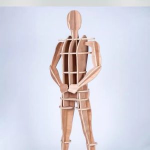 Wooden Armor Display Stand, Mannequin-Style Rack for Tactical Clothing and Armor