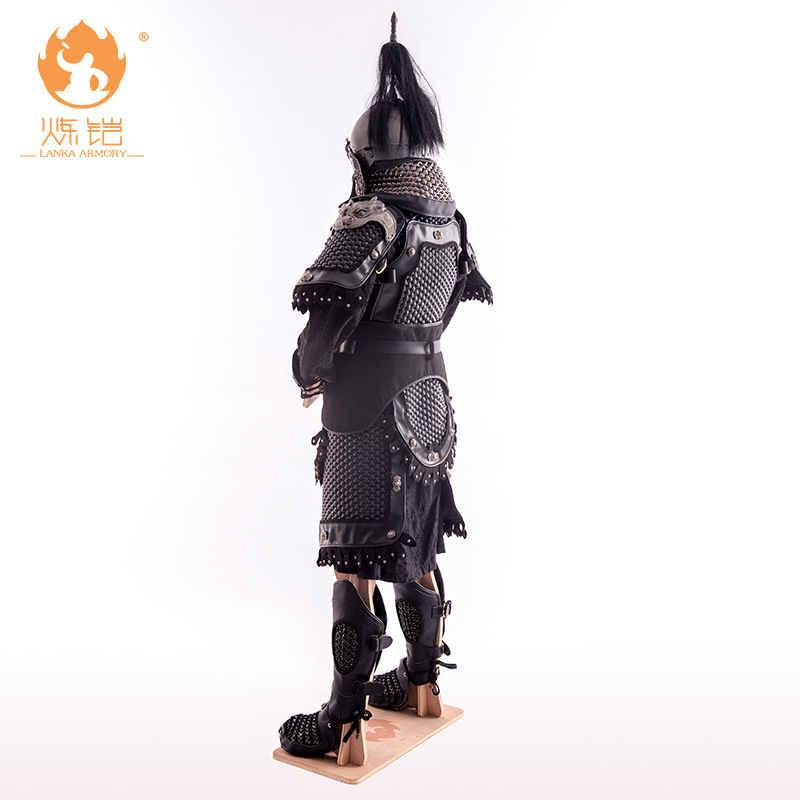 Black Little General's Chivalrous Wearable Armor Costume, Stainless Steel Stage Performance Outfit, Unisex Theatrical Prop, 22-Piece Set - Image 3