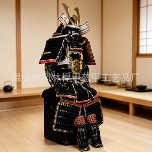 Life-Size Japanese Samurai Armor Replica, Black Iron, Wearable Stage and Cosplay Display