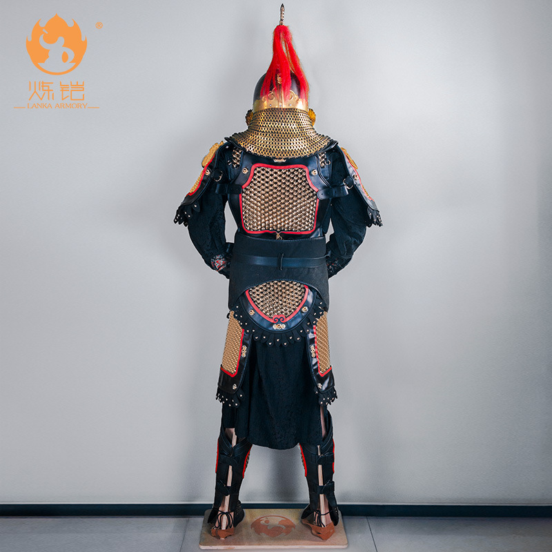 Chinese Mountain Pattern Chainmail Armor Suit Wearable Golden General Stage Film Replica - Image 3