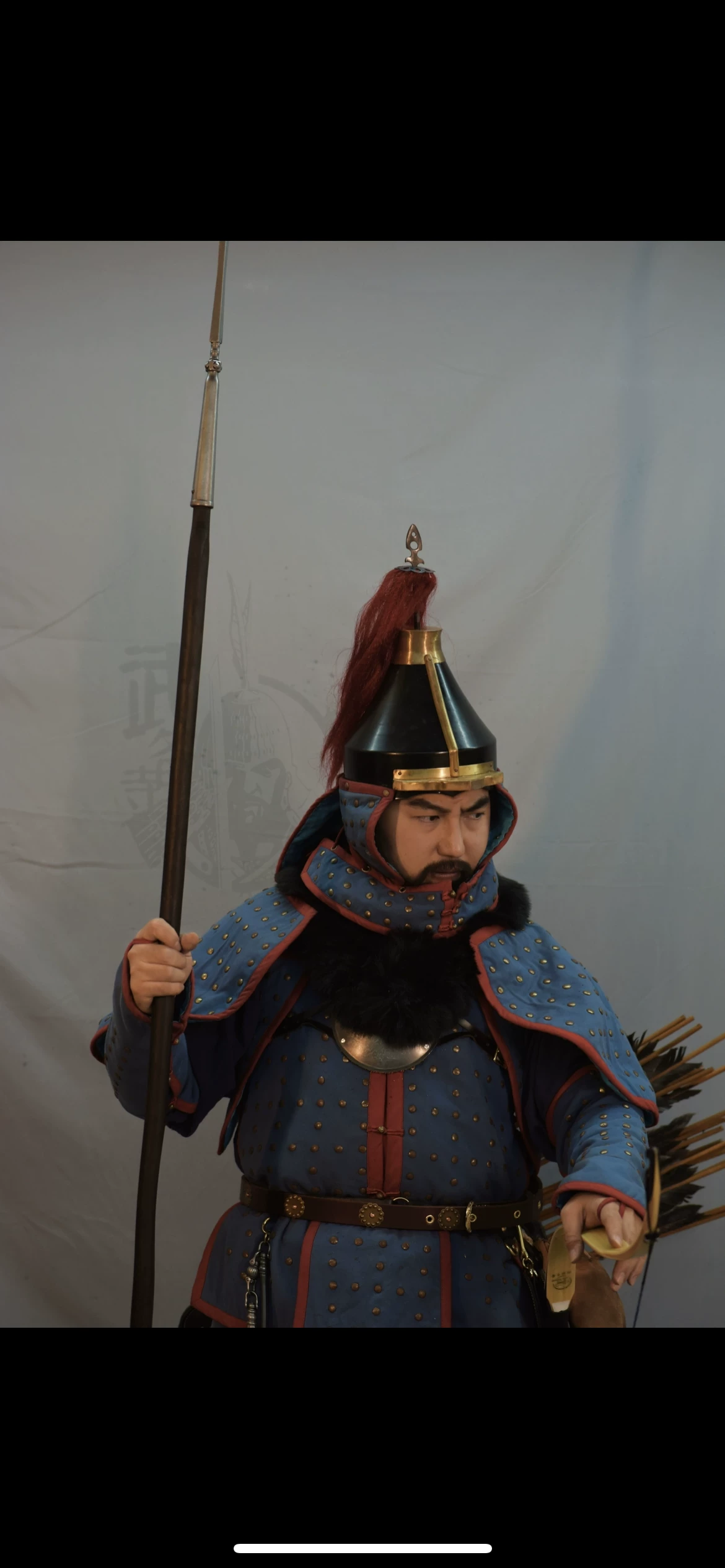 Qing Bordered Blue Banner armor Qing Bordered Blue Banner cotton armor Qing dynasty armor Qing cotton armor - Image 5